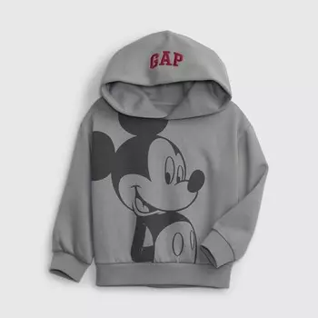 Свитшот с принтом микки мауса диснея и вышитым логотипом Gap, серый