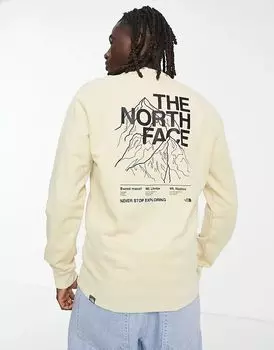 Свитшот с принтом Mountain Outline на спине в камне Эксклюзивно в GRAVEL / TNF BLACK The North Face