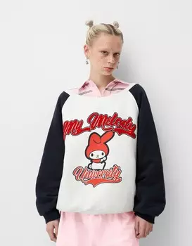 Свитшот с принтом my melody Bershka, белый