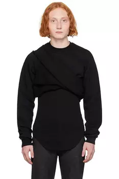 Свитшот с вырезом Porterville Rick Owens Drkshdw, черный