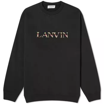 Свитшот с вышивкой Lanvin Curb, черный