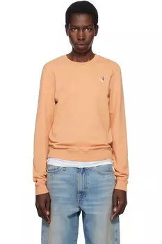 Свитшот с вышивкой лисья голова Regular Maison Kitsun, цвет saddle