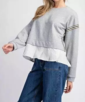Свитшот Savage Striped Layered в цвете Heather Grey eesome