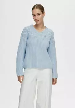 Свитшот Selected Femme V AUSSCHNITT, цвет cashmere blue