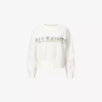 Свитшот Separo Allsaints с пайетками из хлопковой смеси, белый