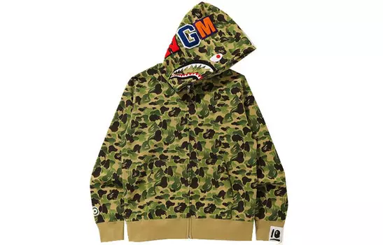 Свитшот Shark Series унисекс зеленый камуфляж A Bathing Ape, зеленый