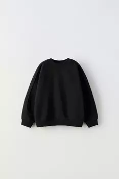 Свитшот со деталями по швам ZARA, черный