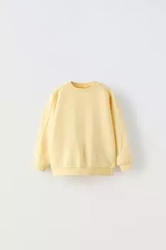 Свитшот со деталями по швам ZARA, светло-желтого