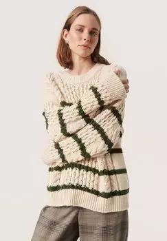 Свитшот Soaked in Luxury SLFRANNA STRIPE, цвет sandshell