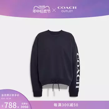 Свитшот спортивный женский Coach Outlet, темно-синий