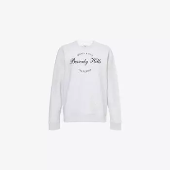 Свитшот Sporty & Rich Беверли с круглым вырезом из смесового хлопка, серый