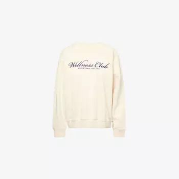 Свитшот Sporty & Rich из хлопкового джерси с вышивкой, бежевый