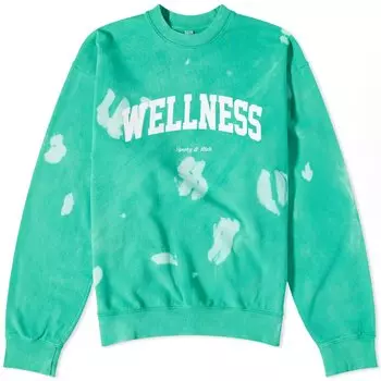 Свитшот Sporty & Rich Wellness Ivy Tie Dye Crew Unisex, зеленый
