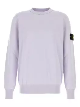 Свитшот Stone Island из хлопка с круглым вырезом, фиолетовый
