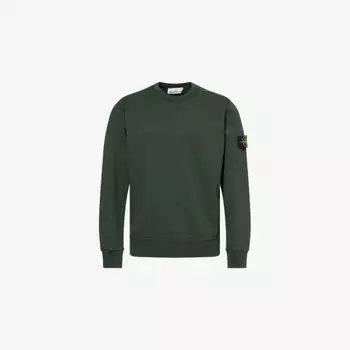 Свитшот Stone Island с брендовым патчем из хлопкового джерси, хаки