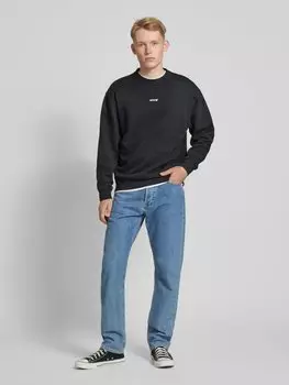 Свитшот свободного кроя из вискозы с этикеткой Levi's, черный