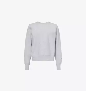 Свитшот свободного кроя с круглым вырезом из хлопковой смеси Champion, серебряный