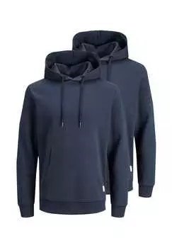 Свитшот/Толстовка с капюшоном комплект из 2 пар базовый Jack & Jones, синий
