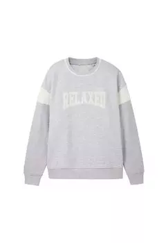 Свитшот TOM TAILOR, цвет light stone grey melange