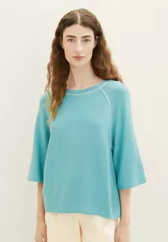 Свитшот TOM TAILOR MIT RAGLANRMEL, цвет summer teal melange