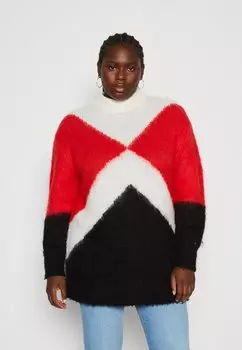 Свитшот Tommy Hilfiger Curve ВЗРЫВАННЫЙ АРГАЙЛ, цвет fireworks