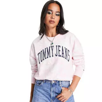Свитшот Tommy Jeans Collegiate Logo, светло-розовый/черный