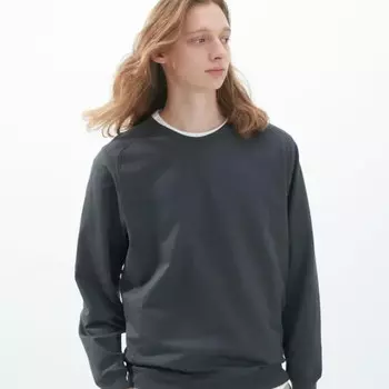 Свитшот тонкая ткань Uniqlo Light Sweatshirt, темно-серый