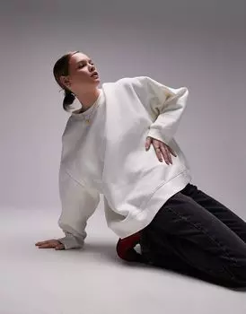 Свитшот Topshop премиум-класса со швами цвета экрю — КРЕМОВЫЙ