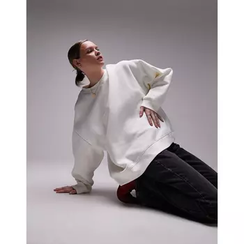 Свитшот Topshop Premium Seam Detail, экрю