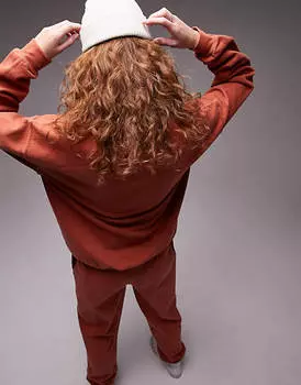 Свитшот Topshop в винтажном стиле с графическим рисунком Paris цвета ржавчины