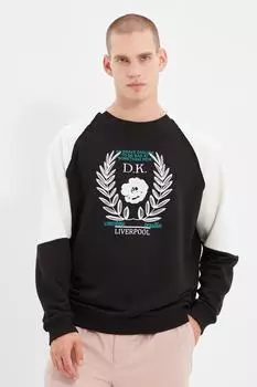 Свитшот Trendyol широкого кроя, черный