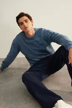 Свитшот Trendyol свободного кроя, голубой