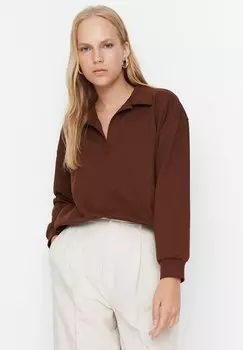 Свитшот трикотаж Trendyol, коричневый