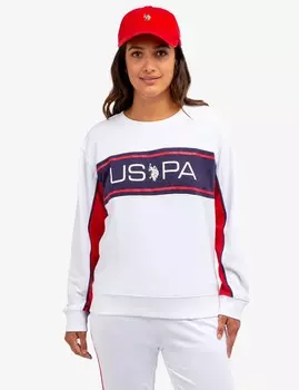 Свитшот U.S. Polo Assn. Uspa With Piping, белый