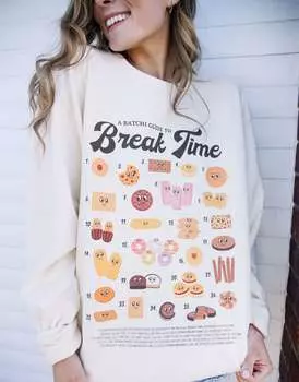 Свитшот унисекс Break Time Biscuit Guide Batch1 ванильного цвета