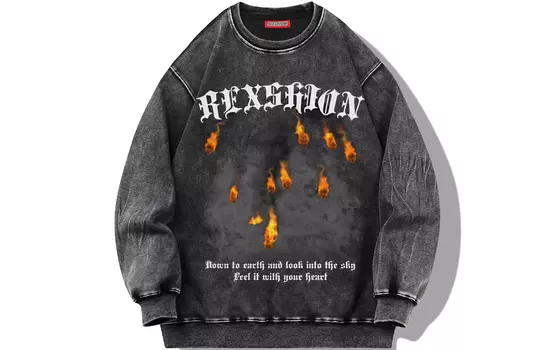 Свитшот унисекс REXSHION, черный/серый