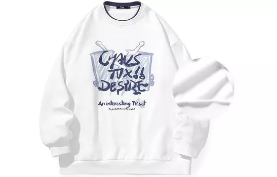 Свитшот унисекс TVX, White with Blue Print