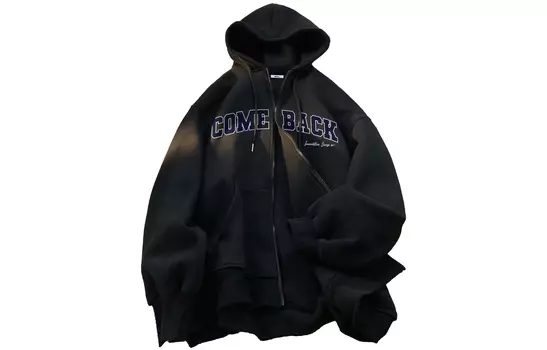 Свитшот унисекс Warrior Huichao Riding The Wind Collection, Black Fleece-Lined Style