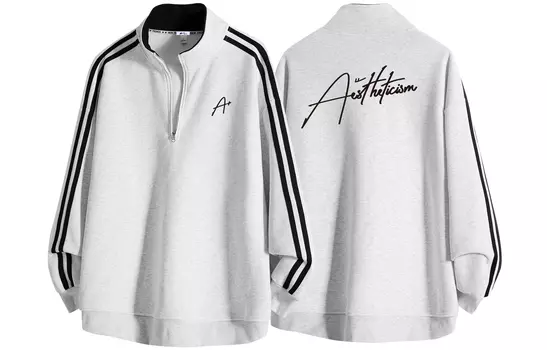 Свитшот унисекс Warrior Huichao Riding The Wind Collection, White Heather Gray