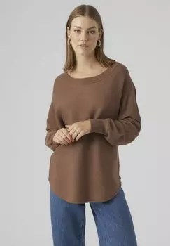 Свитшот Vero Moda NANCY LS BOATNECK GA EXC, цвет brown lentil