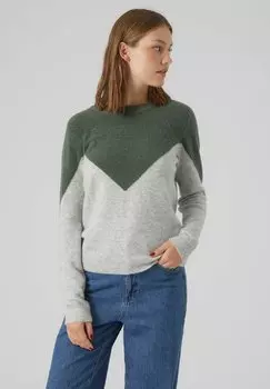 Свитшот Vero Moda PLAZA LS BLOCK GA BOO, цвет dark forest
