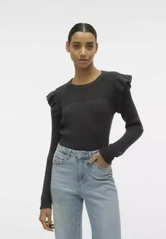 Свитшот Vero Moda СТРИКПУЛОВЕР, цвет dark grey melange