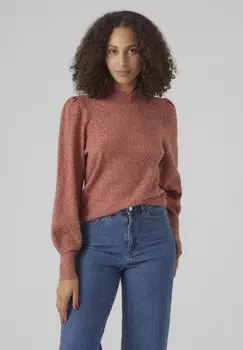 Свитшот Vero Moda VMDOFFY HIGHNECK, красная охра/меланж