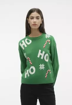 Свитшот Vero Moda VMMIXEDXMAS O NECK PULL BOX XMAS, цвет jelly bean/snow white/chinese red