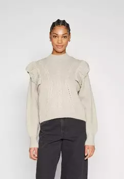 Свитшот Vero Moda VMNEWENYA ПУЛОВЕР С ВЫСОКИМ ВОРОТОМ И БРЮКАМИ, серебряная подкладка/деталь меланжевая