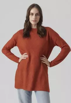 Свитшот Vero Moda VMPLAZA O NECK, меланжевая красная охра