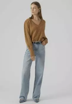 Свитшот Vero Moda VMSTINNA LS STITCH GA EXC, цвет tobacco brown