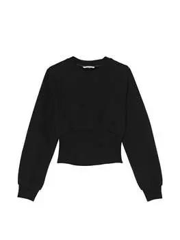 Свитшот Victoria's Secret Cotton Fleece Corset Crewneck, черный