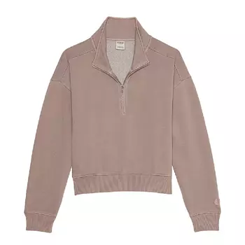Свитшот Victoria's Secret Pink Premium Fleece Half-zip, светло-коричневый