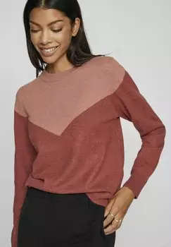 Свитшот VILA LANGRMELIGER, цвет burnt henna